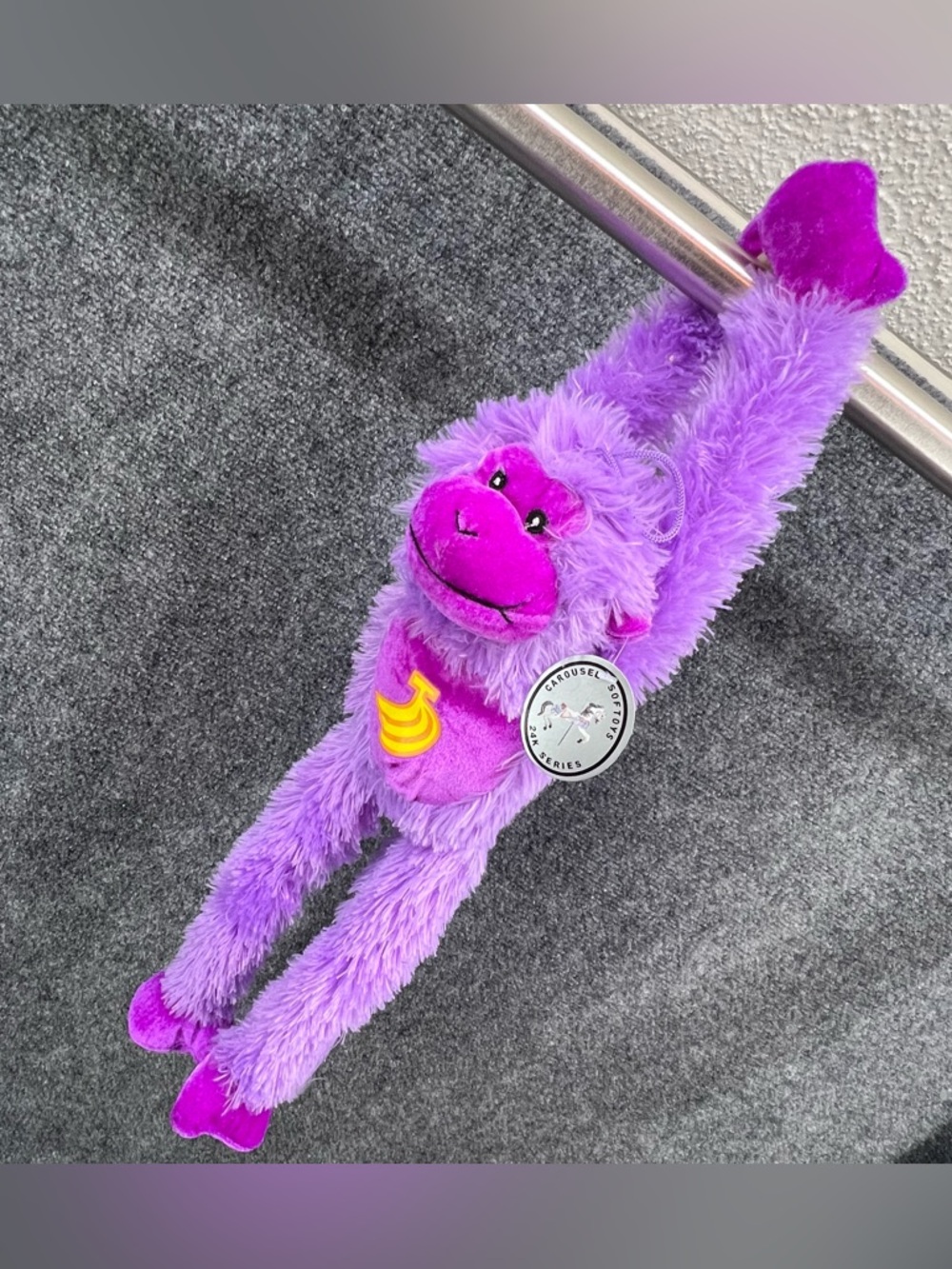 Plush Purple Monkey Stuffed Animal 22" Tall w/Tags Carousel Soft Toy 24K Series